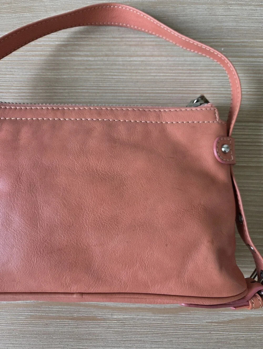 Vintage Y2K Marc Jacobs Coral Pink Leather Shoulder Bag Cargo Pocket Hobo Purse